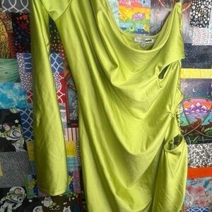 Fashion Nova Vibrant Green Long Sleeve Dress